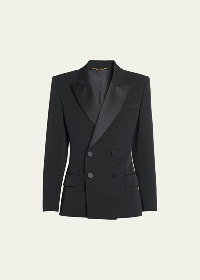 SAINT LAURENT FITTED TUXEDO BLAZER JACKET