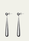 LIE STUDIO LOUISE DOMED STERLING SILVER DROP EARRINGS