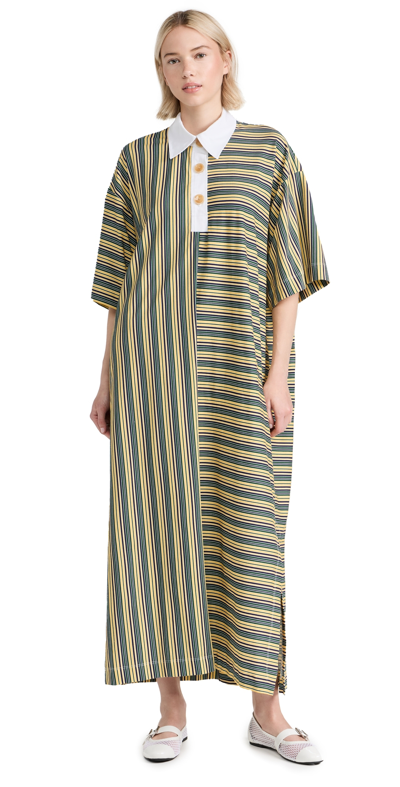 maxi rugby dress Onila Rugby Polo Maxi Dress in Green