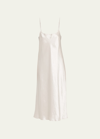 Vince Slip Satin Midi Dress In Champagne