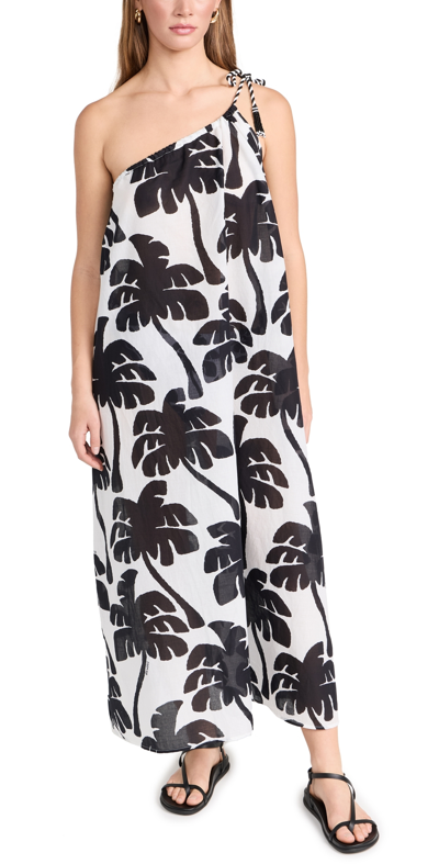 Farm Rio Women's Coconut Printed Cotton Cover-up Midi-dress