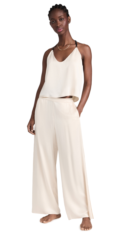 Lunya Washable Silk Cami Trouser Set Swan White S