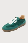 STEVE MADDEN EMPORIA GREEN VELVET SUEDE LACE-UP SNEAKERS