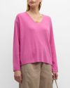 EILEEN FISHER RIBBED V-NECK CASHMERE SWEATER