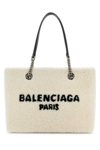 Balenciaga Women's Shearling Duty Free M Handbag In White