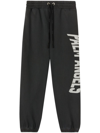 Palm Angels Logo Printed Drawstring Sweatpants In Grey