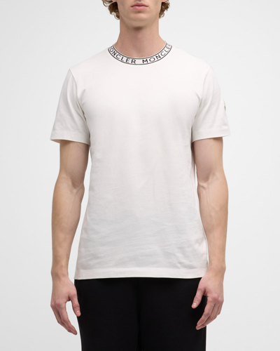 Moncler Men's Logo Crew T-shirt In White