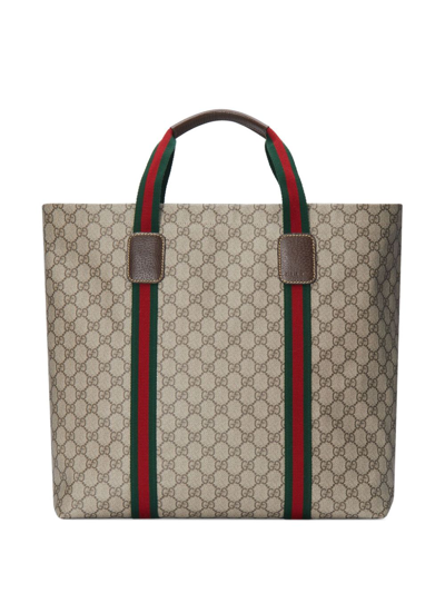 Gucci Gg Supreme Tote Bag In Beige