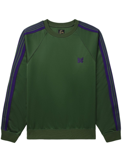 Needles Green Embroidered Sweatshirt In A-ivy Green