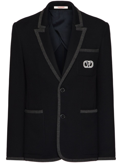 Valentino Single-breasted Jacket In Black