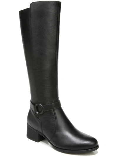 Naturalizer Davis Womens Leather Riding Knee-high Boots In Black