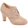 Journee Collection Womens Leona Inside Zip Block Heel Booties In Beige