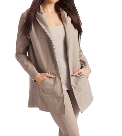 French Kyss Monica Hooded Draped Cardigan In Oatmeal In Beige