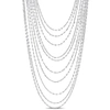 Mimi & Max Multi-strand Chain Necklace In Sterling Silver - 18 In In White