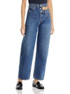 AGOLDE WOMENS CUT-OUT HIGH RISE WIDE LEG JEANS