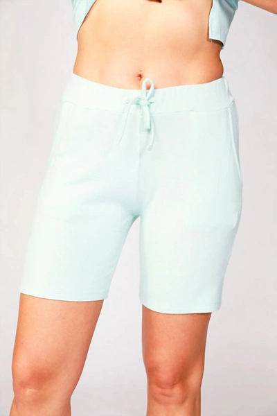 French Kyss Tie Waist Short In Mist In Blue