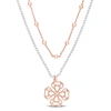Mimi & Max Two-tone 2-strand Ball Bead Chain Necklace In Rose Plated Sterling Silver - 19 In In Multi