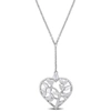 Mimi & Max Cubic Zirconia Heart Drop Necklace In Sterling Silver - 16+2 In In White