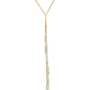 Mimi & Max Diamond Cut Beaded Lariat Necklace In Two-tone Yellow And White Sterling Silver-17 In In Yellow