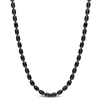 Mimi & Max Oval Ball Chain Necklace In Black Plated Sterling Silver - 16 In In Black