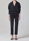Citizen Of Humanity Daphne High-rise Straight Cropped Jeans In Black