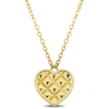 Mimi & Max Textured Heart Pendant With Chain In 10k Yellow Gold - 17 In In Yellow