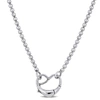 Mimi & Max Bead Necklace With Heart Clasp In Sterling Silver - 18 In In White