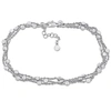 Mimi & Max Multi-strand Anklet With Sterling Silver Lobster Clasp - 9 In In White