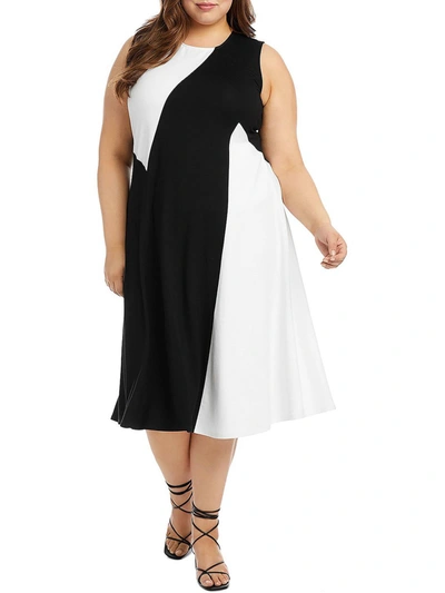 Karen Kane Sleeveless Color Blocked Dress In Black