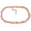 Mimi & Max Multi-strand Anklet With Lobster Clasp In Rose Plated Sterling Silver - 9 In In Pink