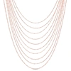 Mimi & Max Multi-strand Chain Necklace In Rose Plated Sterling Silver - 18 In In Pink
