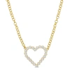 Mimi & Max 7 1/2 Ct Tgw Cubic Zirconia Open Heart Necklace In Yellow Silver - 18 In In Yellow