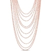 Mimi & Max Multi-strand Chain Necklace In Rose Plated Sterling Silver - 18 In In Pink