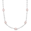 Mimi & Max 8-9mm Pink Cultured Freshwater Pearl Station Necklace In Sterling Silver - 18+2 In In Pink