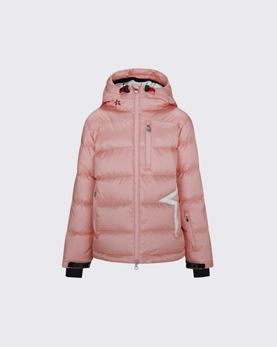 Perfect Moment Kids' Super Mojo Quilted Hooded Jacket In Pale-pink