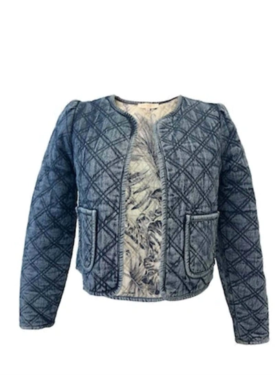 Love The Label Olivier Jacket In Denim/yaffe In Blue