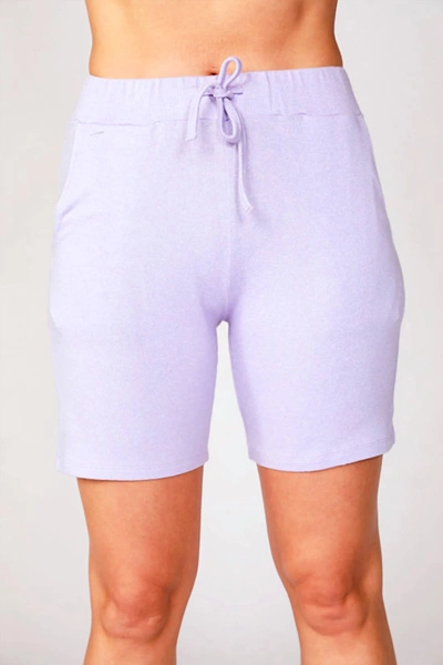 French Kyss Tie Waist Short In Lilac In Blue
