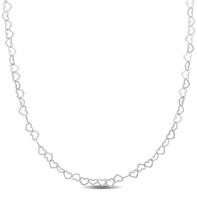 MIMI & MAX HEART LINK NECKLACE IN STERLING SILVER - 16 IN