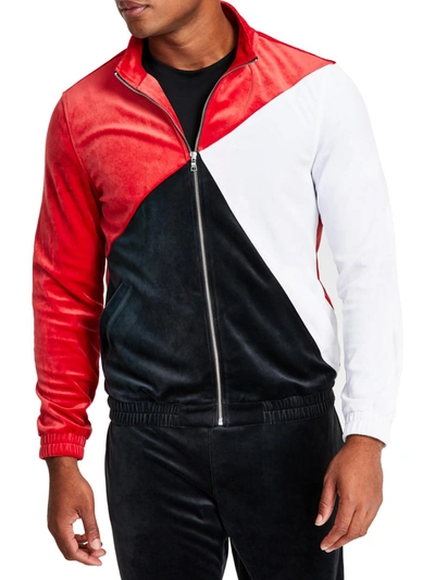 Inc Mens Velour Colorblock Track Jacket In Multi