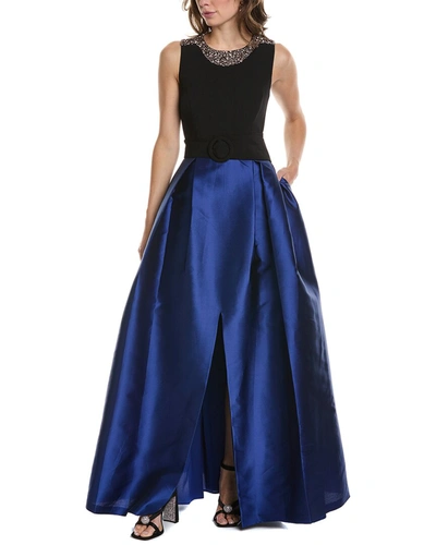 Sachin & Babi Monica Silk-blend Gown In Blue