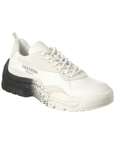 Valentino Garavani Suede & Leather Sneaker In White