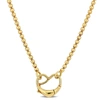 Mimi & Max Bead Necklace With Heart Clasp In Yellow Sterling Silver - 18 In In Yellow