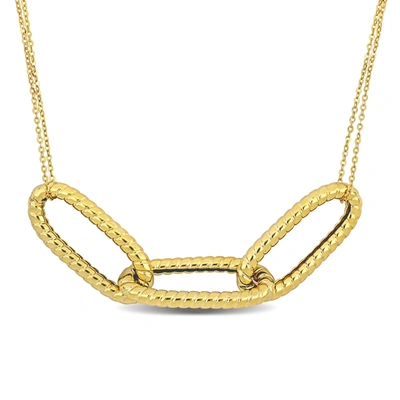 MIMI & MAX INTERTWINED THREE-LINK NECKLACE IN 14K YELLOW GOLD - 16 IN