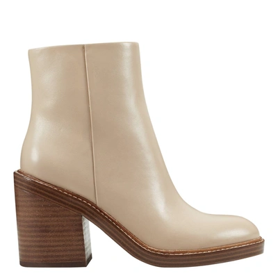 Marc Fisher Haleena Round Toe Bootie In Light Natural In White
