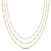 Mimi & Max 3-strand Station Ball Necklace In Yellow Plated Sterling Silver - 16+2 In In Yellow