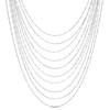 Mimi & Max Multi-strand Chain Necklace In Sterling Silver - 16 In In White