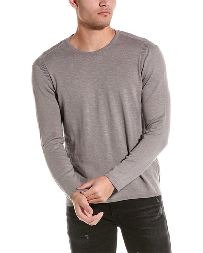 John Varvatos Cotton Slub Pullover Sweater In Med Grey