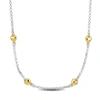 Mimi & Max Four Heart Charm Station Necklace In Two-tone Yellow And White Sterling Silver-16.5+1 In In Multi