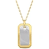 Mimi & Max Dog Tag Necklace In 10k Two-tone Yellow And White Gold-18 In In Multi