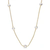 Mimi & Max 6mm White Ball Station Chain Necklace In Yellow Plated Sterling Silver - 16 In In Yellow